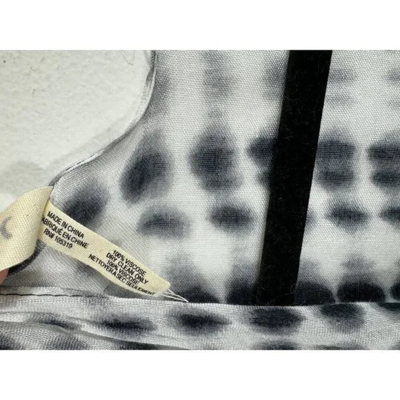 Michael Stars Tie Dye Ruana White Black Lightweight Gauzy Coverup Multi-Use - Picture 5 of 5